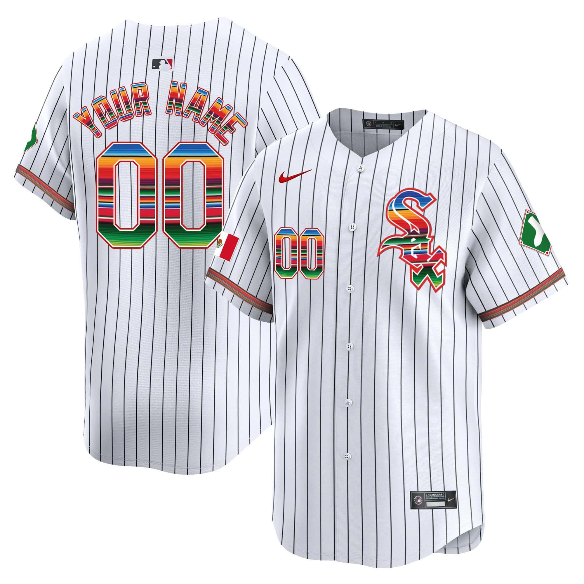 Men Chicago White Sox White Stripe Nike 2024 Mexico Vapor Premier Limited Custom MLB Jersey->customized mlb jersey->Custom Jersey